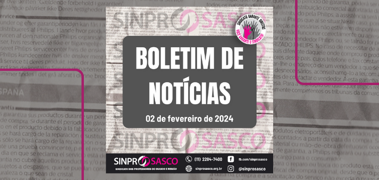 BOLETIM DE NOTÍCIAS | 2 de fevereiro de 2024